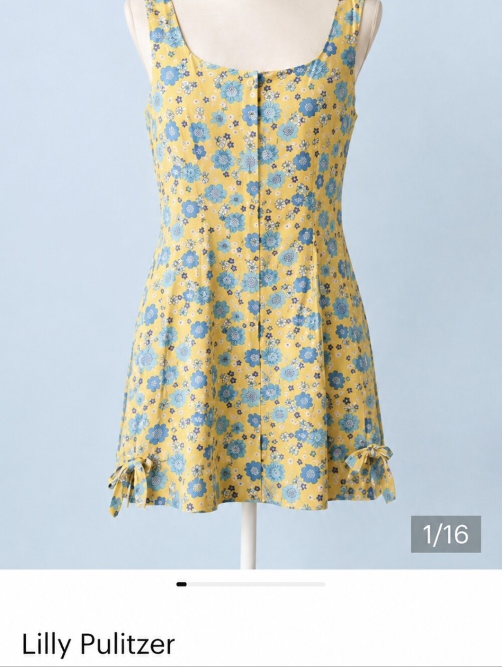 Lilly Pulitzer Yellow Floral Sleeveless Dress